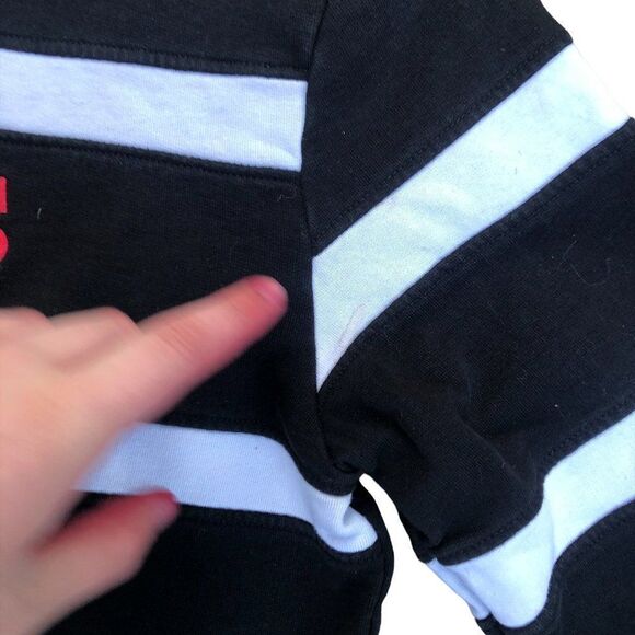 STRIPED Guess Shirt Crewneck XL Black - Picture 5 of 6